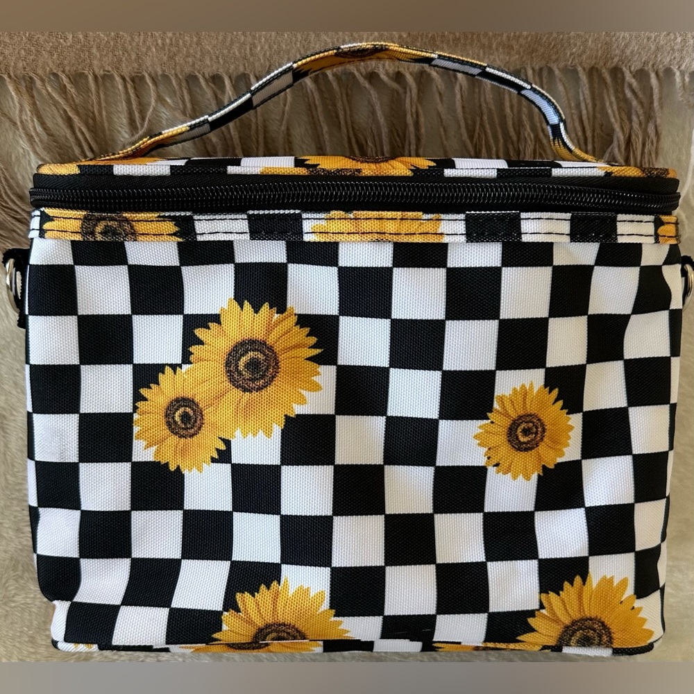 Sunflower Checkered Lunch Bag